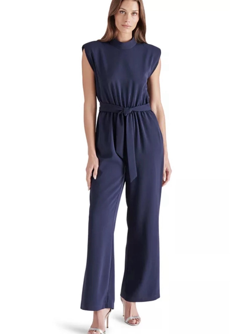 Steve Madden Silvette Navy Jumpsuit NWT Size M